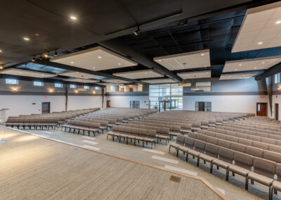 Large church interior seating