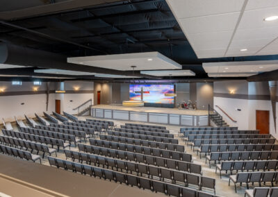 Large church interior seating